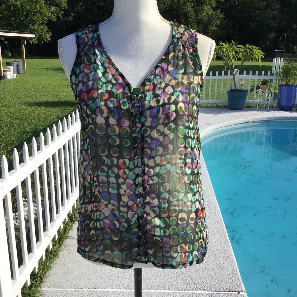 Liz Claiborne Multicolor Polka Dot Blouse